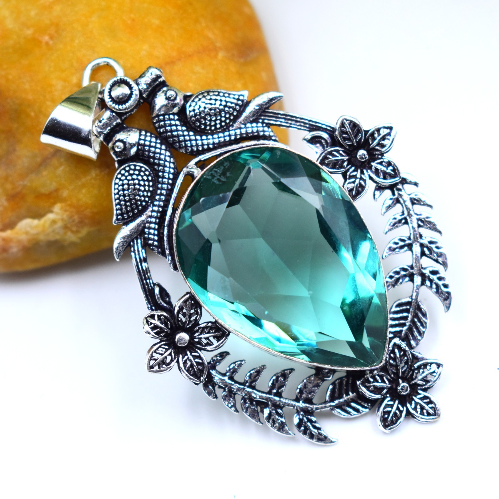 Tourmaline Gemstone Handmade 925 Sterling Silver Jewelry Pendant Size-2.25″