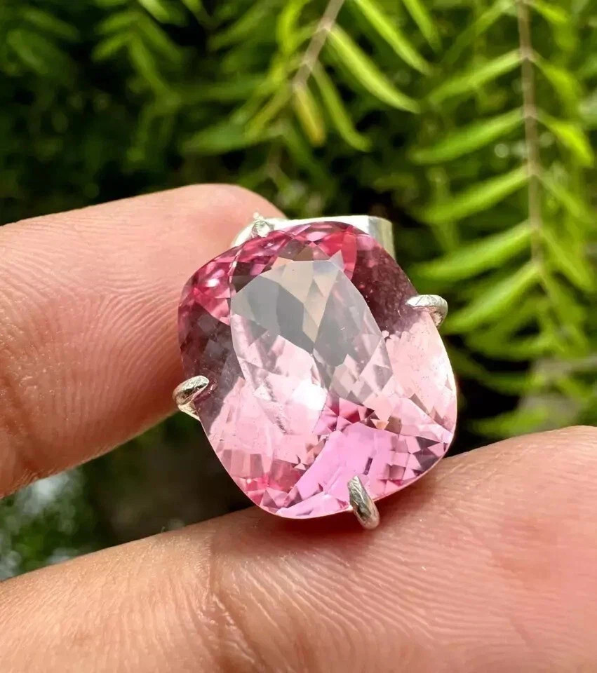 Natural Cushion Cut Padparadscha Sapphire 35 Ct 925 Silver Pendant Gemstone