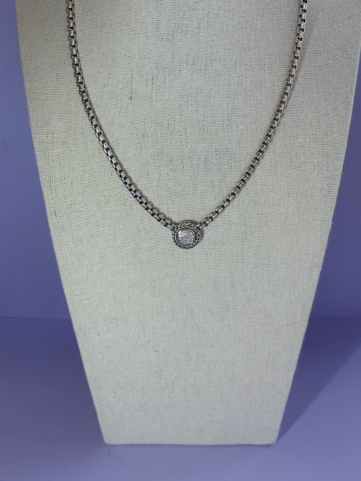 JAI Simply Elegant Natural Diamonds & Sterling Box Chain Necklace w/ Extender