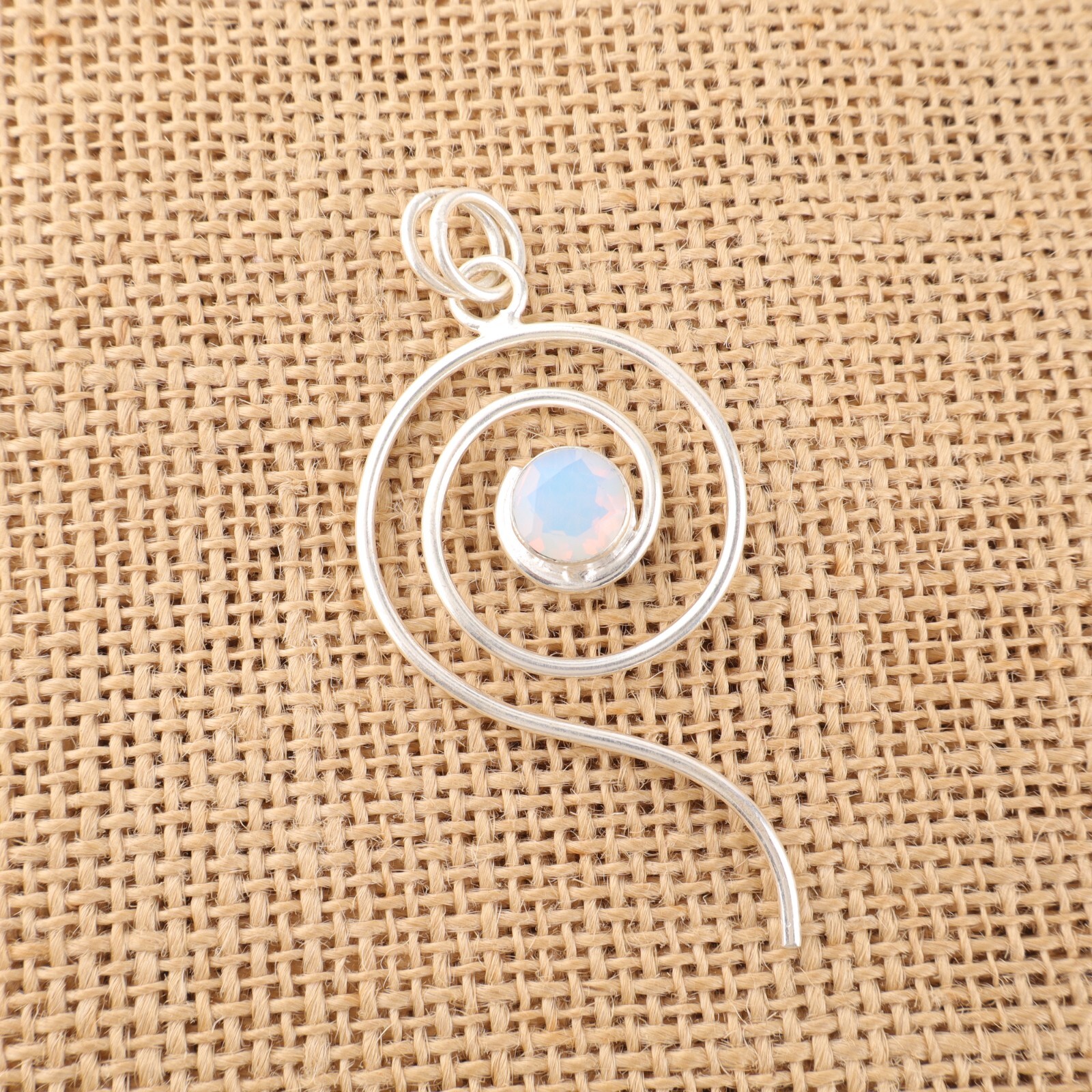 Milky Opal Gemstone Handmade 925 Sterling Silver Jewelry Pendant Gift For Her