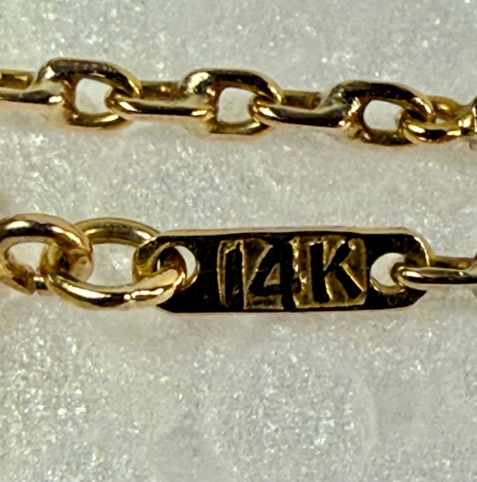 Antique 14k Yellow Gold Bar Link Necklace Chain 25″