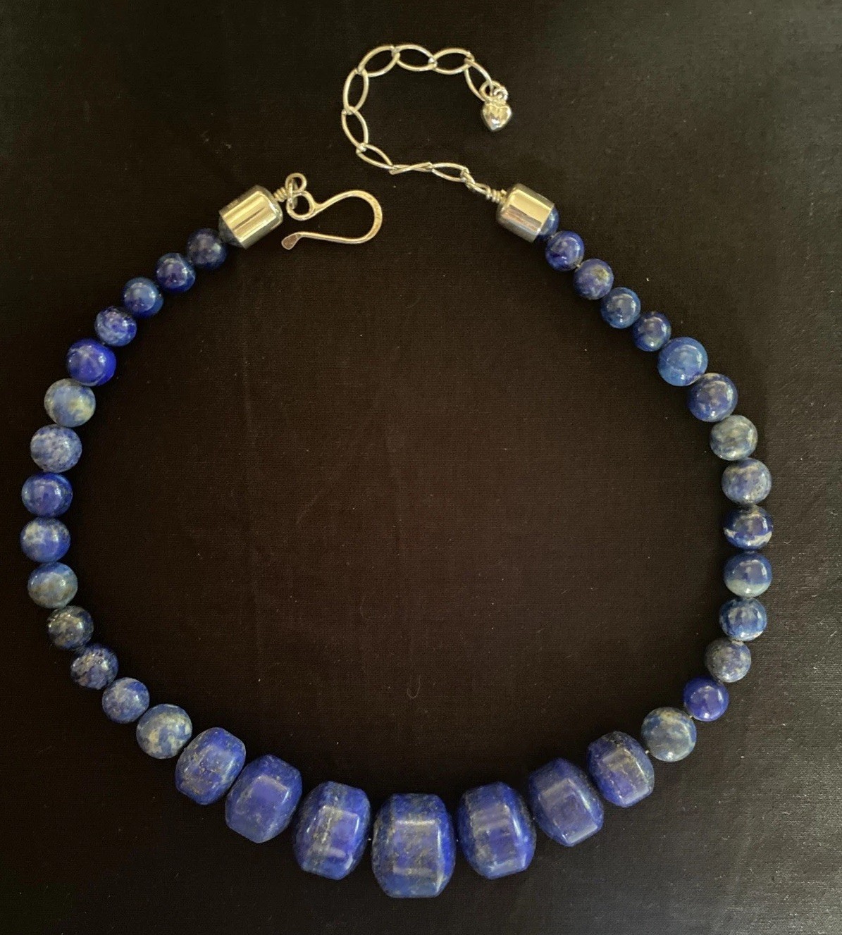 Jay King DTR Lapis Lazuli Chunky Beaded Necklace 925 Closure Excellent