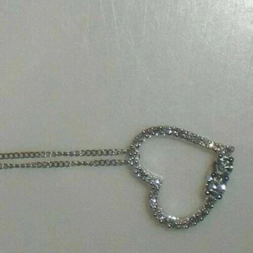 2.15Ct Round Cut White Moissanite Women’s Fancy Pendant 14K White Gold Plated
