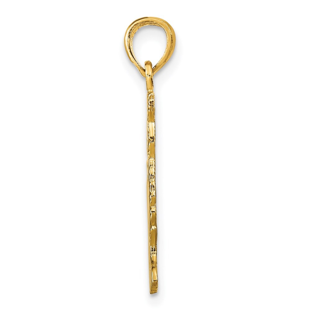 14k Yellow Gold Flat Polished Kitten Pendant