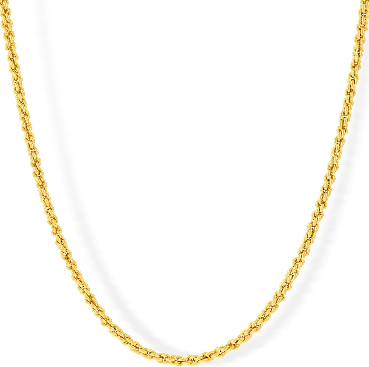 1mm 24k Gold Rope Chain Necklace – Luxurious & Durable Jewelry for All Occasions