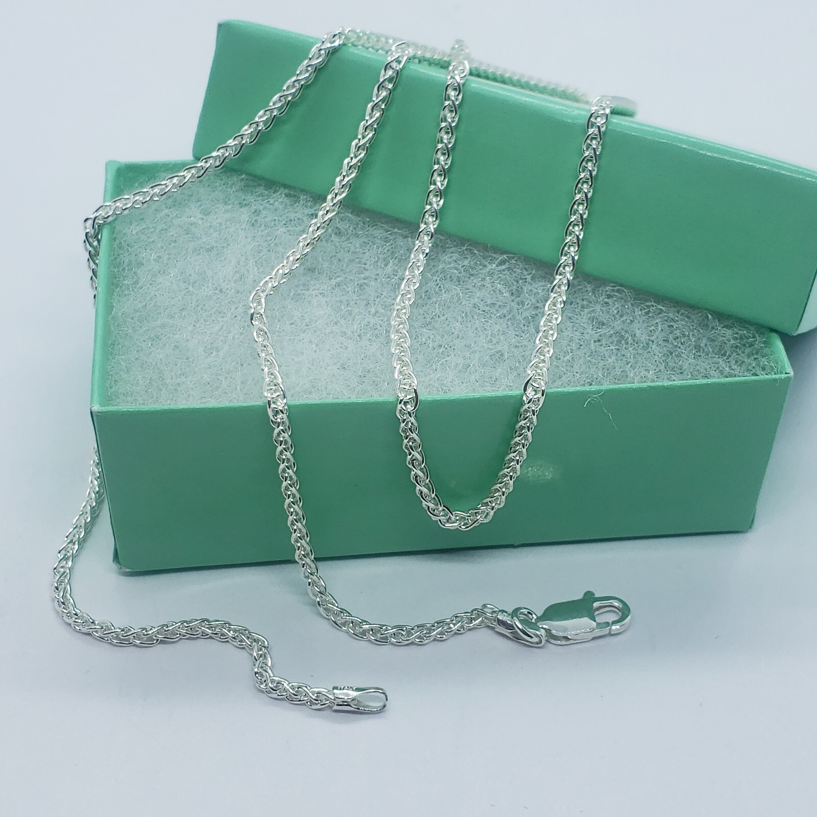 925 Sterling Silver Spiga Wheat Chain Necklace Bracelet Men Women 2mm 7″ to 30″