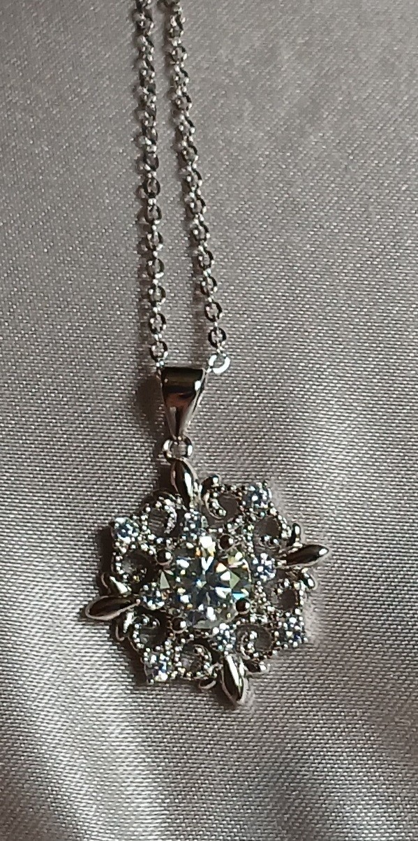 Real Moissanite 18″ Pendant Necklace Moissanite Tested, 1.0ct., GRA Certificate