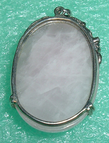 LARGE Vintage Rose QUARTZ & STERLING n MARCASITE Flowers PENDANT DROP *Fine