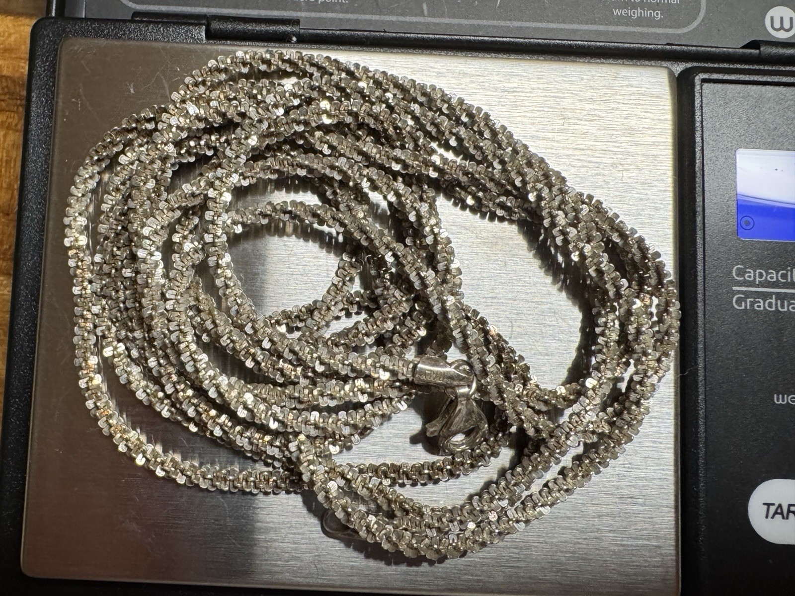 54” Milor Italian Sterling Silver Margarita Sparkle Chain Necklace 21.84gr