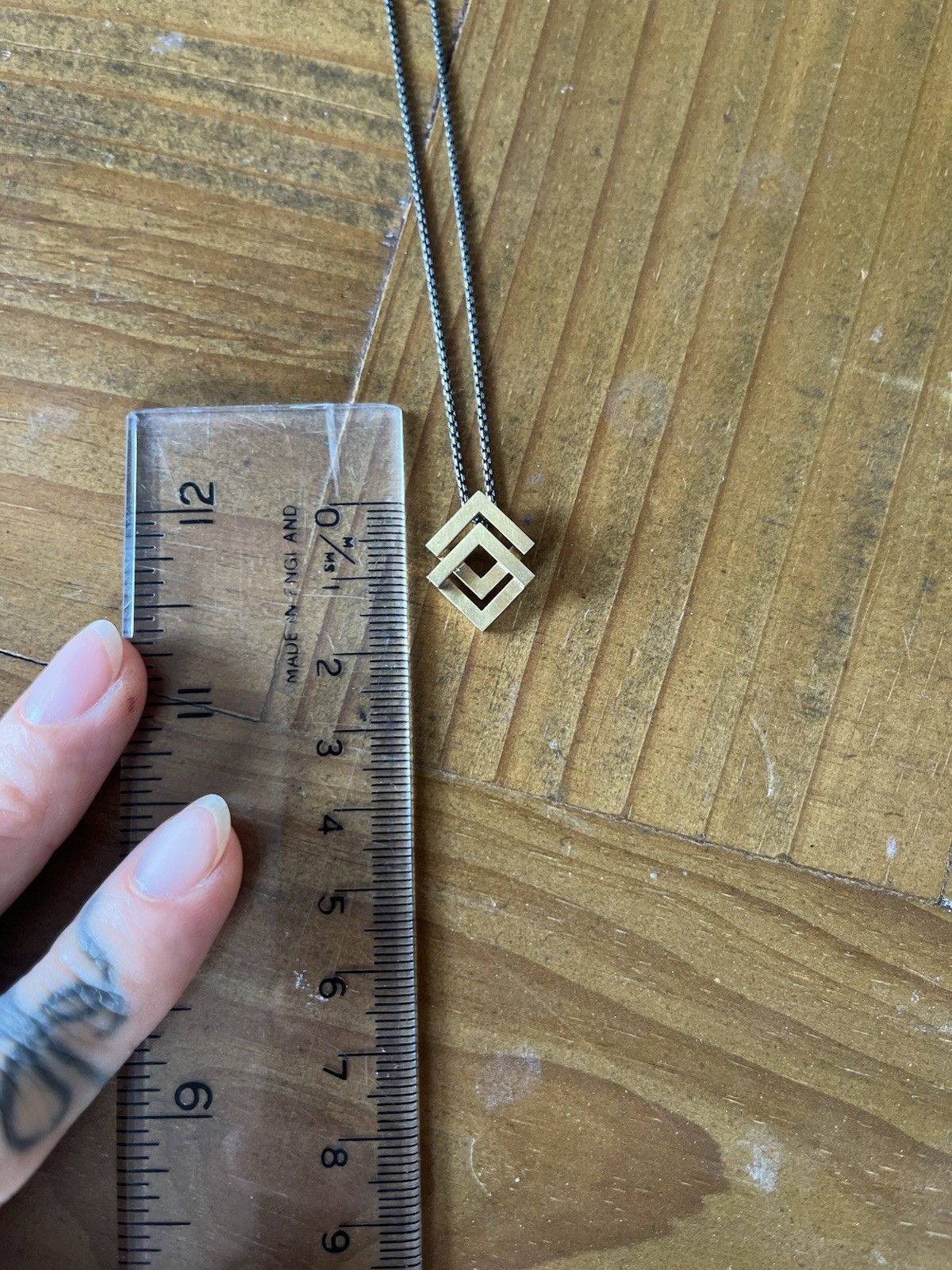 Helen Rankin Double Geom Pendant 18ct gold-plated silver