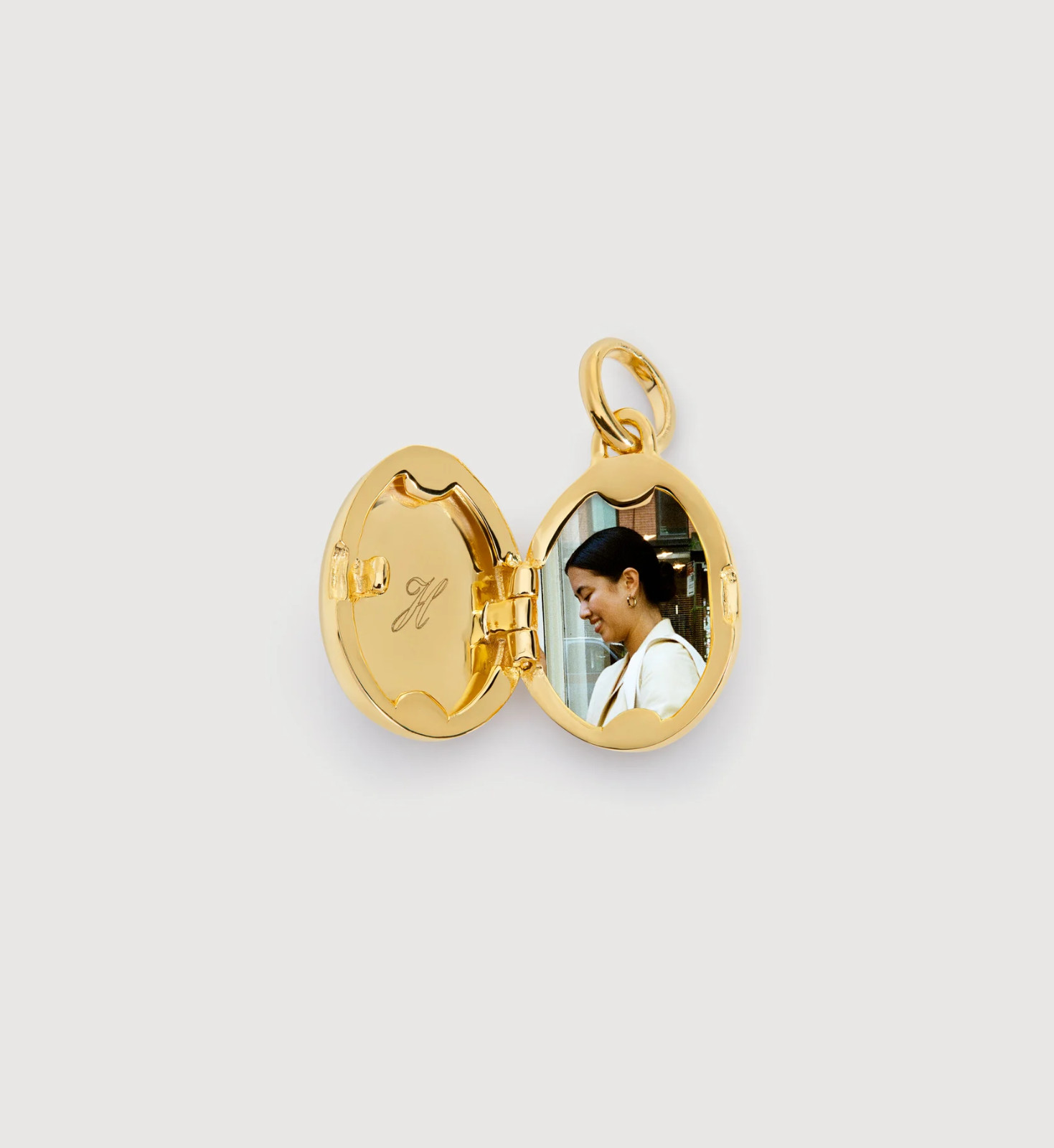 MONICA VINADER 💎 Locket 18k Gold & Rock Crystal RRP £99 Pre-Engraved