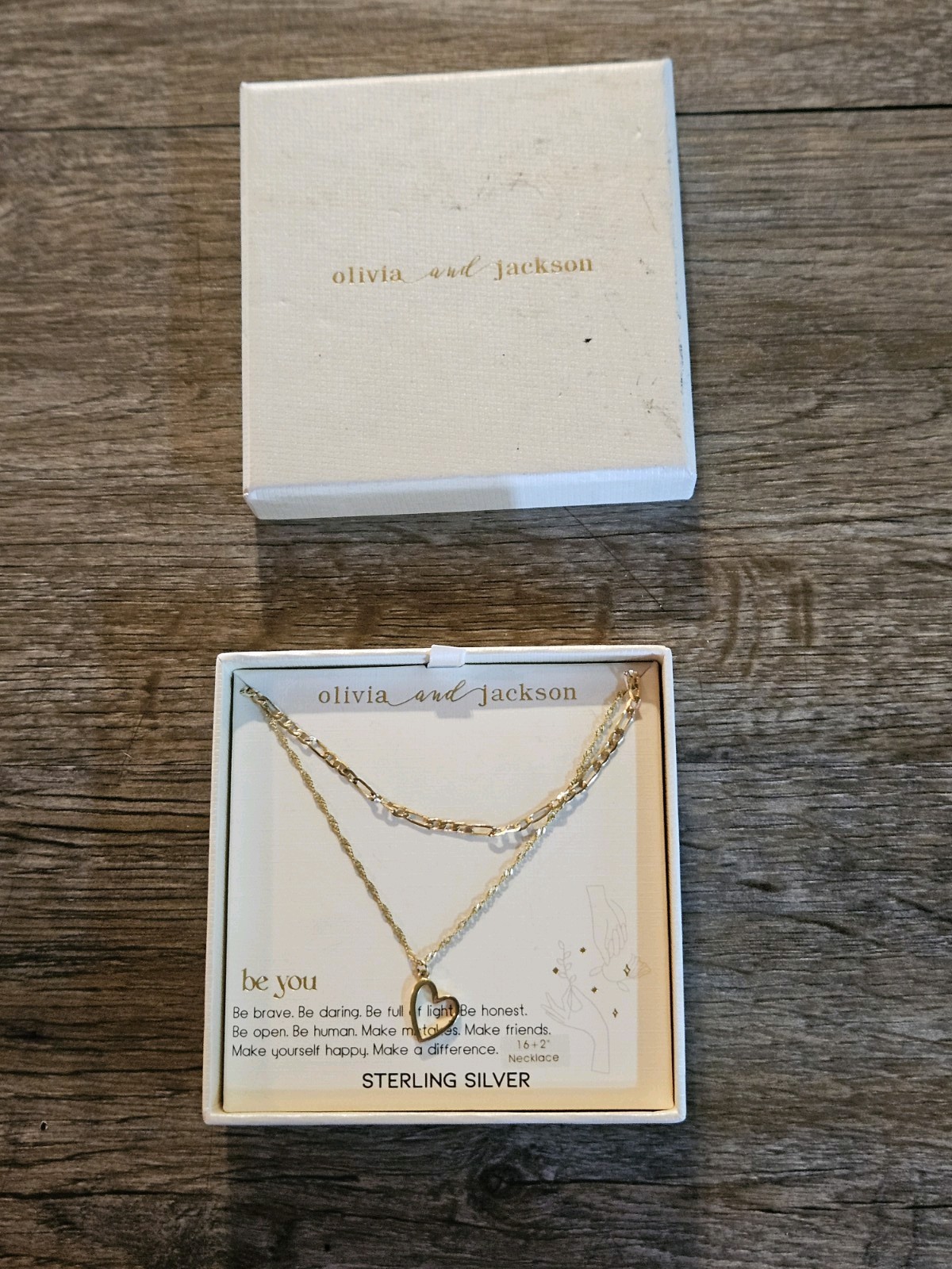 Olivia And Jackson Gold Over Sterling Silver Heart Charm Be You Necklace 16”+2”