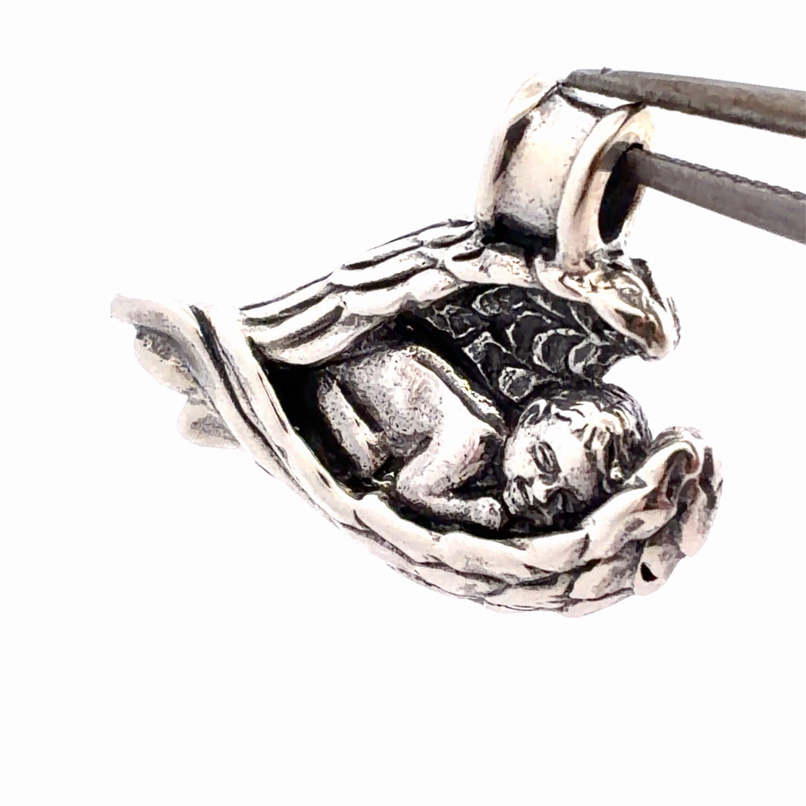 Designer Cristy Cali 925 Sterling Silver Angel Baby In Loving Memory Pendant