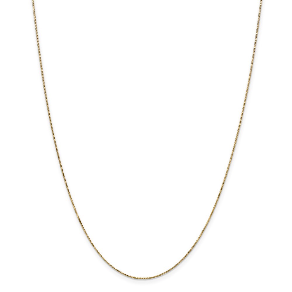 14k Yellow Gold Diamond-Cut 0.65mm Spiga Wheat Pendant Chain Necklace 20 Inch