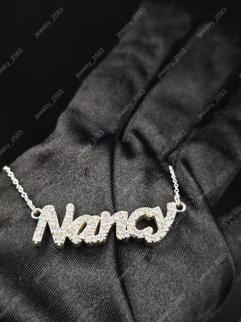 CHRISTMAS GIFT Womens Certified Natural Diamond Engraving Pendant 18″ Chain 925S