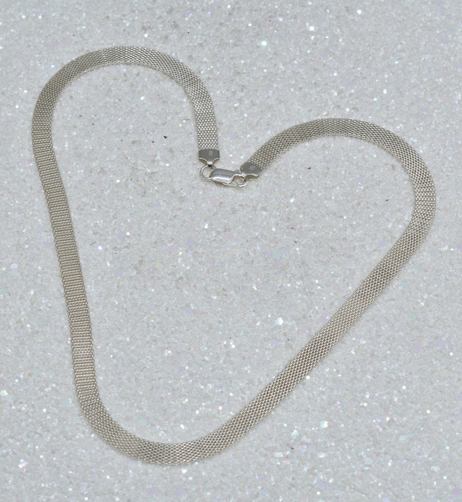 Italian Sterling Silver Lace 7 mm Necklace 20 inch 14.6 grams