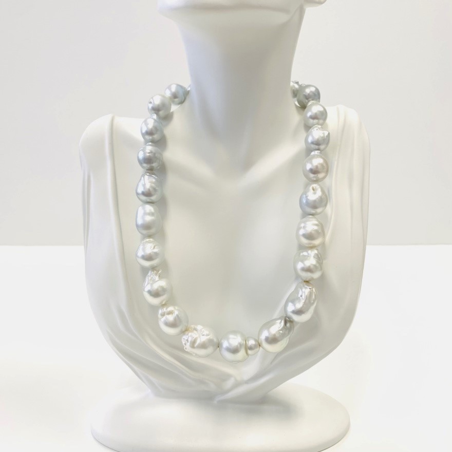 White South Sea Pearl Necklace Loose Strand 12mm to 19mm Large Baroque Pearls