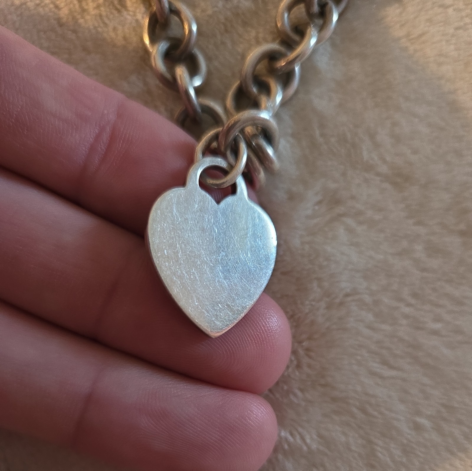 Tiffany & Co. Sterling silver Engravable Heart Tag Necklace 16″
