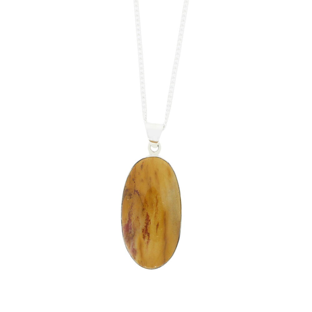 Mookaite Oval Shape Pendant & Chain Sterling Silver DM016
