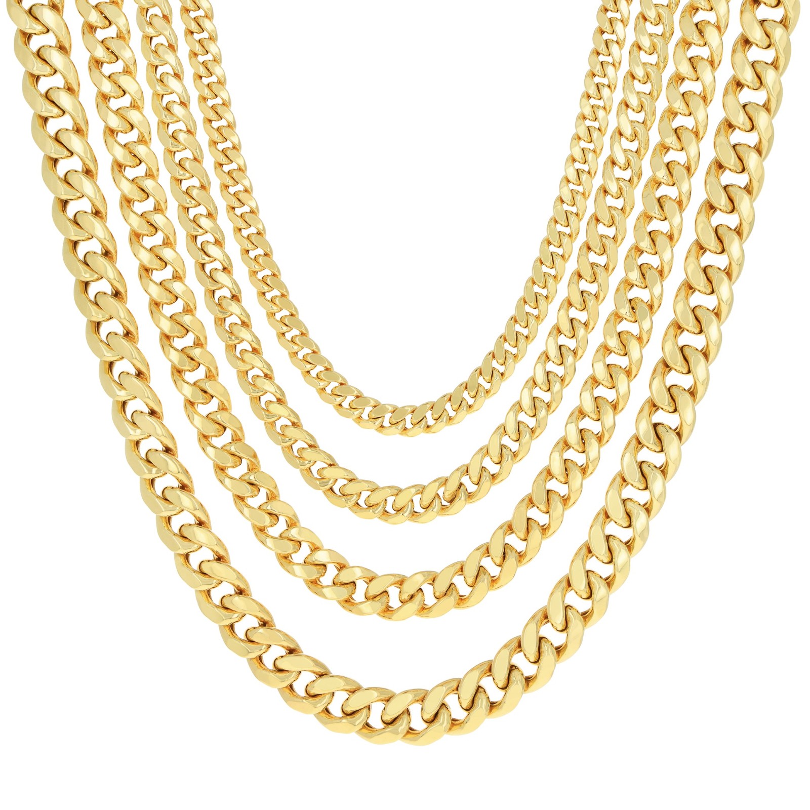 10K Yellow Gold 3mm- 13mm Miami Cuban Link Chain Necklace Mens Womens 16″- 30″