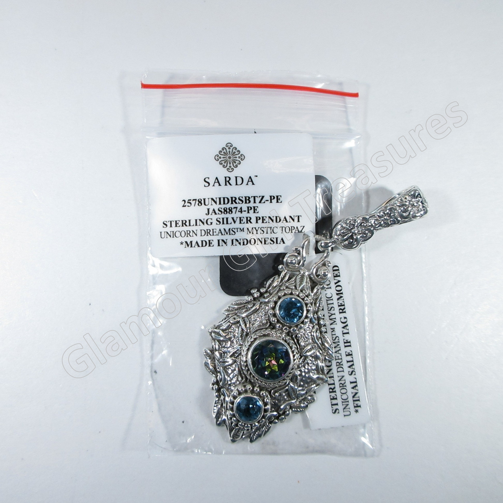 Sarda Sterling Silver & Unicorn Dreams Mystic Topaz & Swiss Blue Topaz Pendant