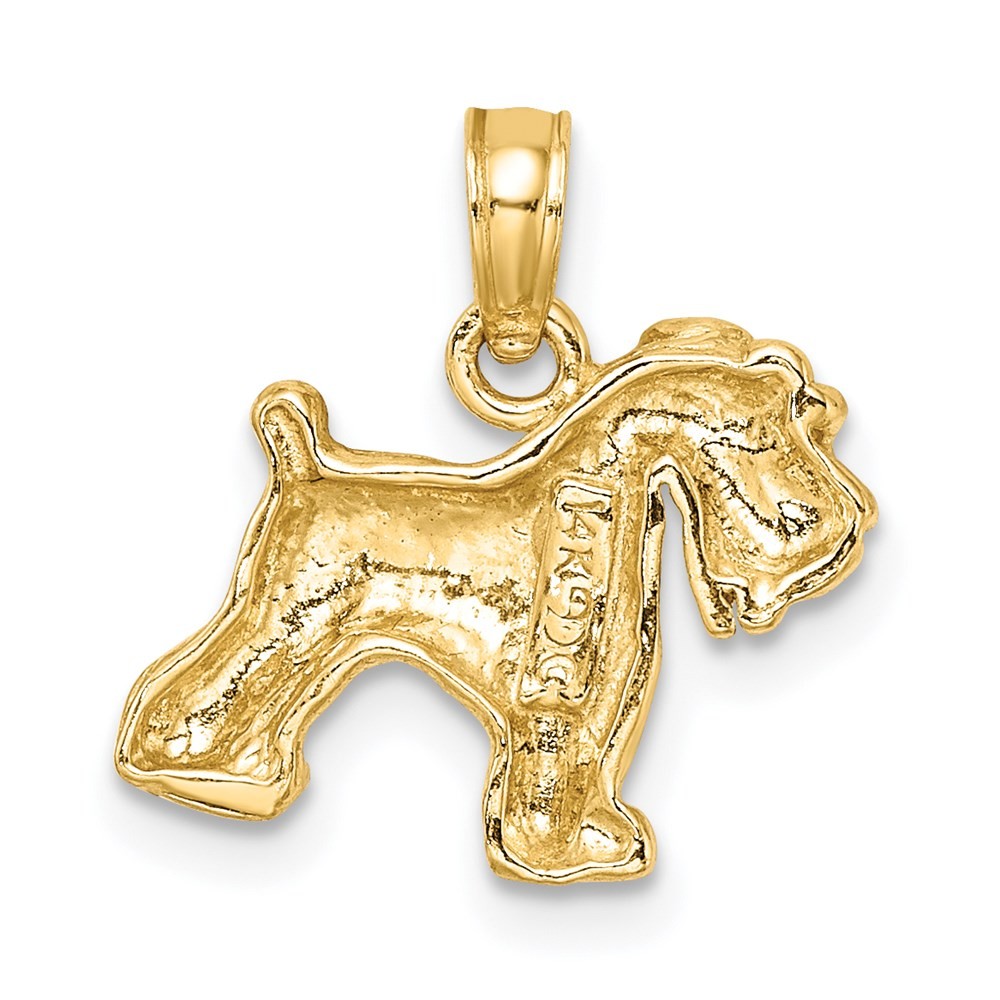14k Yellow Gold 2D Schnauzer Pendant