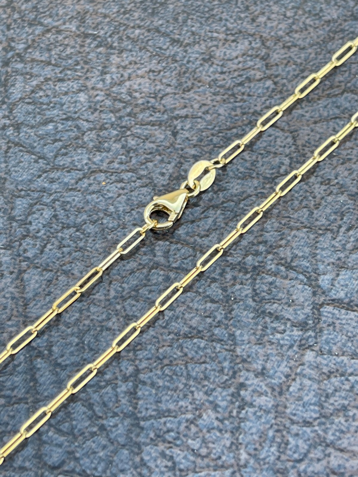 Solid 14k Yellow Gold Paperclip Rolo Chain 1.5mm Necklace 16″-24″ Paper Clip