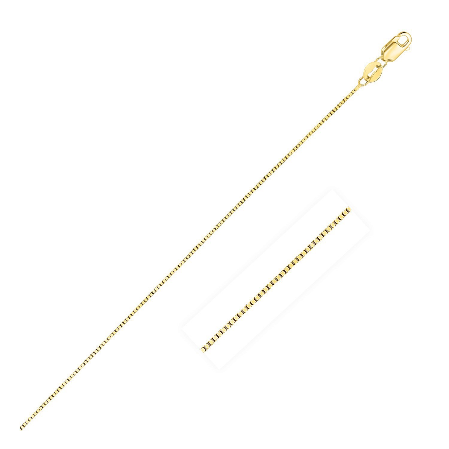 Classic Box Chain, 10K Yellow Gold, Size 18, 0.45 mm, Dainty, Polished