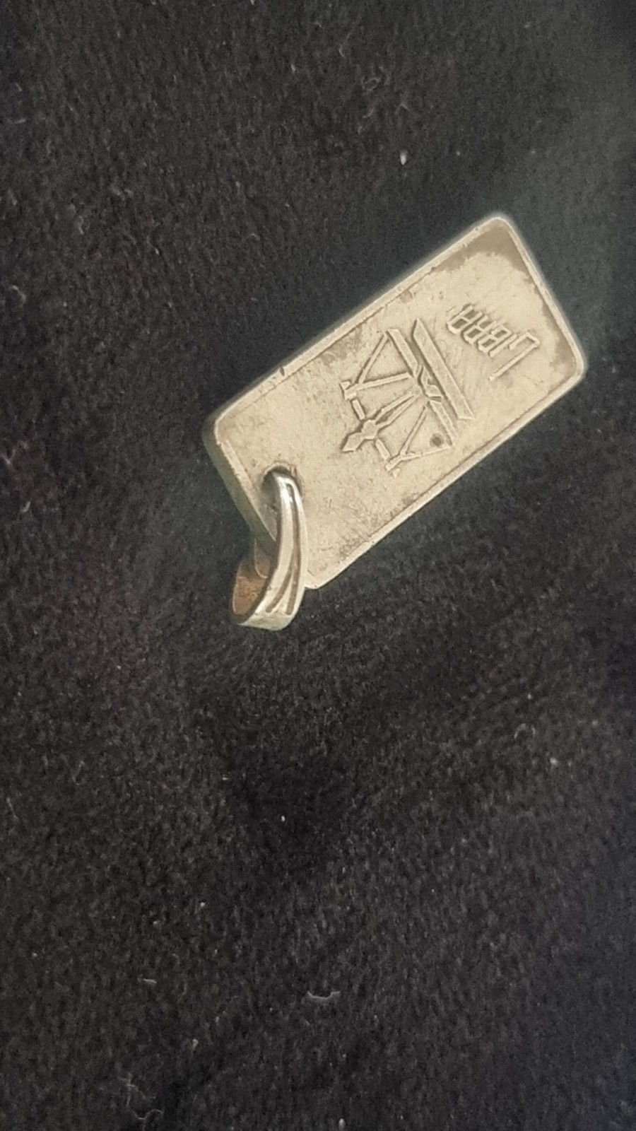 Vintage Pure Silver Bullion Mark Libra Pendant with original bale 2.7grams