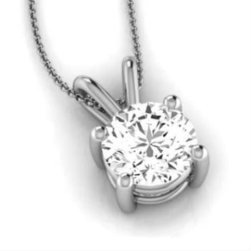 IGI Diamond Pendant VVS1 D Round 1.17 Ct Lab Created 14k White Gold Eye Clean