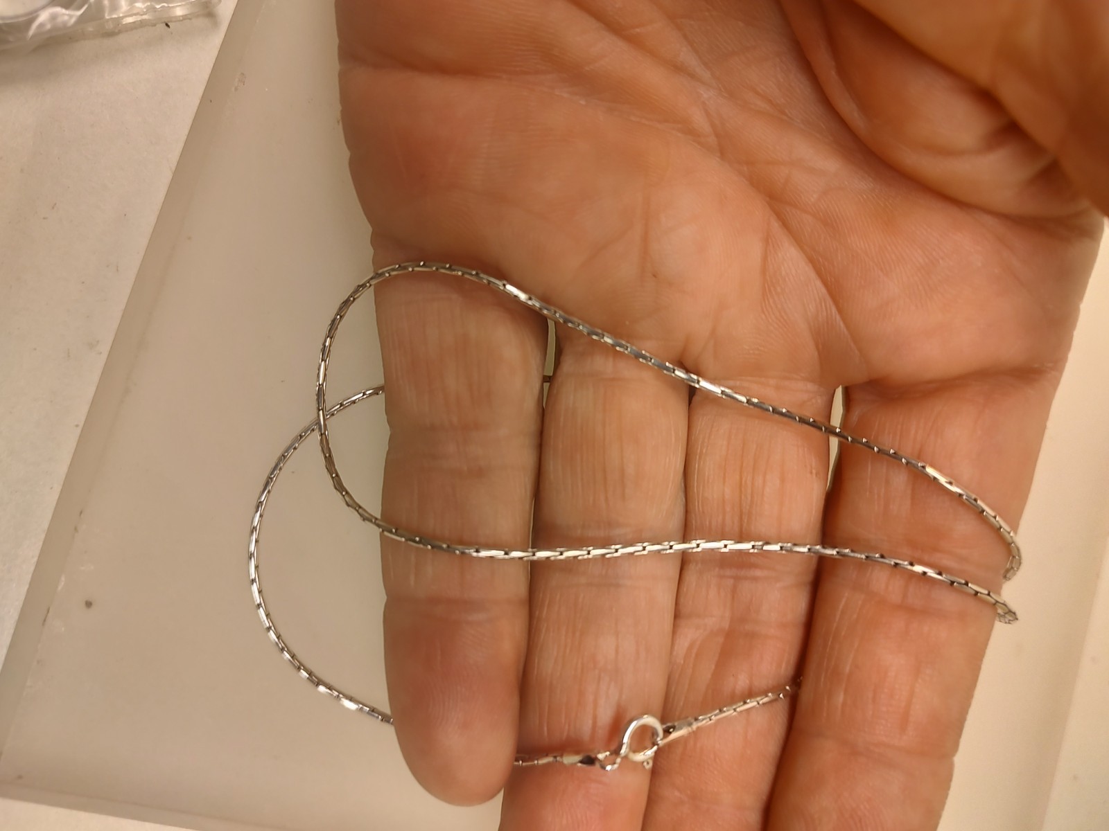 Vintage 925 Solid Sterling Silver Round Interlocking Bar Chain 2.25mm 21″ L