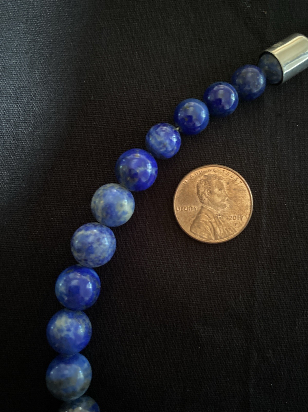 Jay King DTR Lapis Lazuli Chunky Beaded Necklace 925 Closure Excellent
