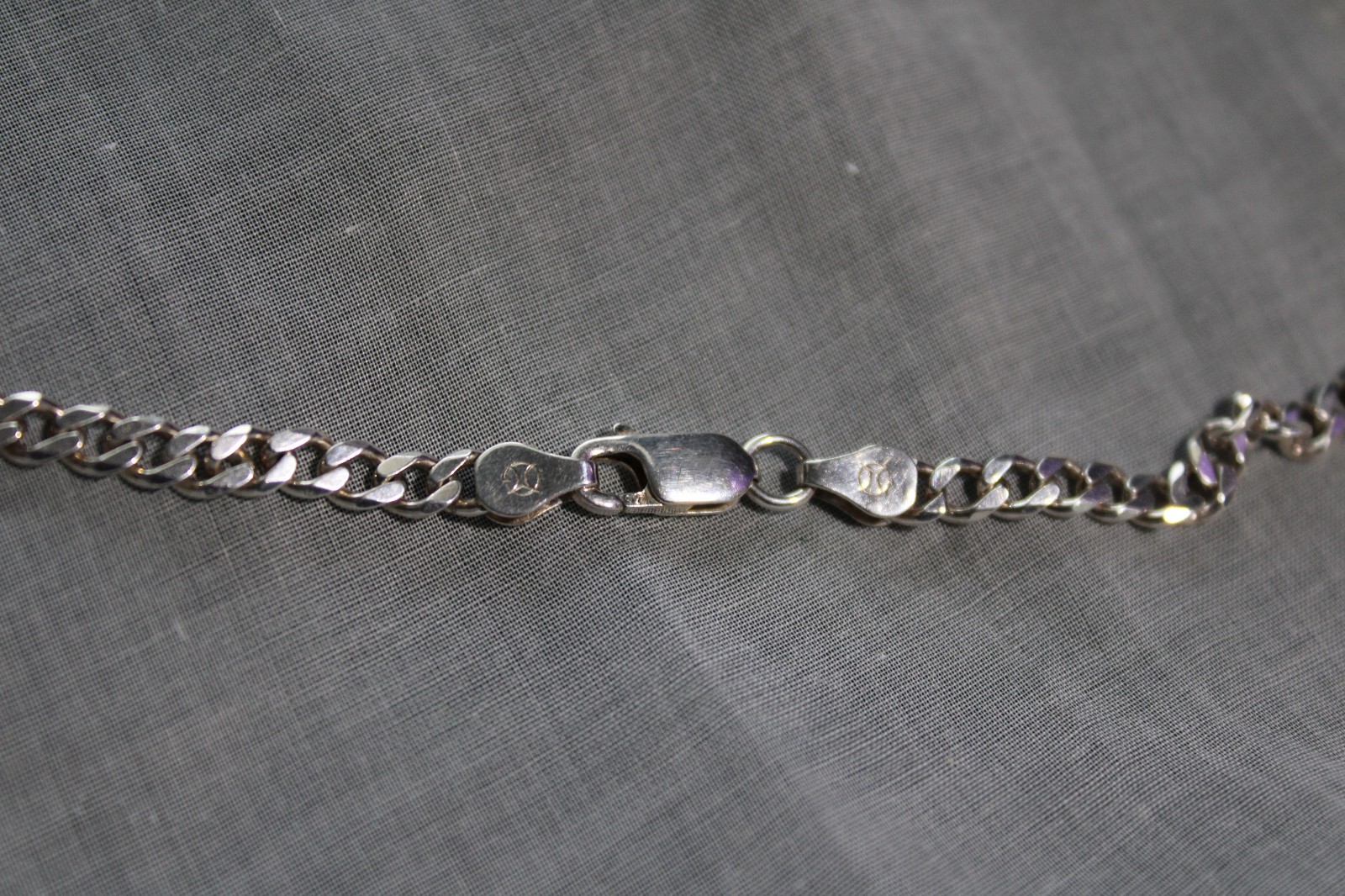 VTG SILVER CURB LINK 5mm Chain Necklace ITALY 20″ Long *~~Very GOOD Quality !