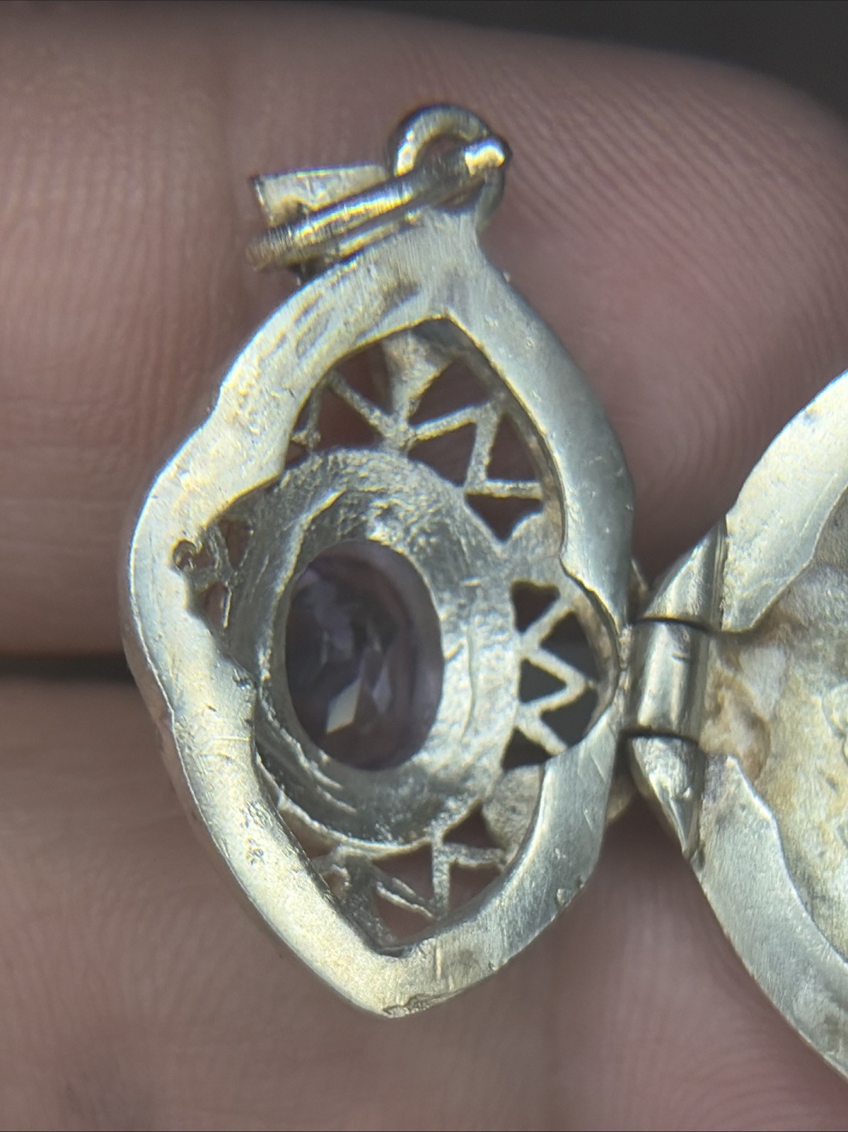 Gorgeous Amethyst Gemstone Vintage Pendant .925 Sterling Silver jewelry