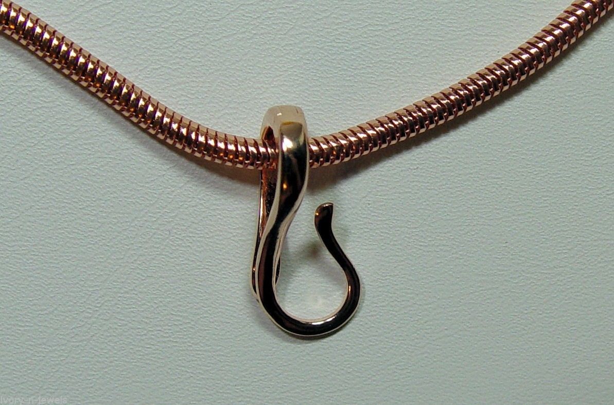 8x15mm INTERCHANGEABLE Pendant Hanger SLIDE Pearl Enhancer SILVER, ROSE or YG