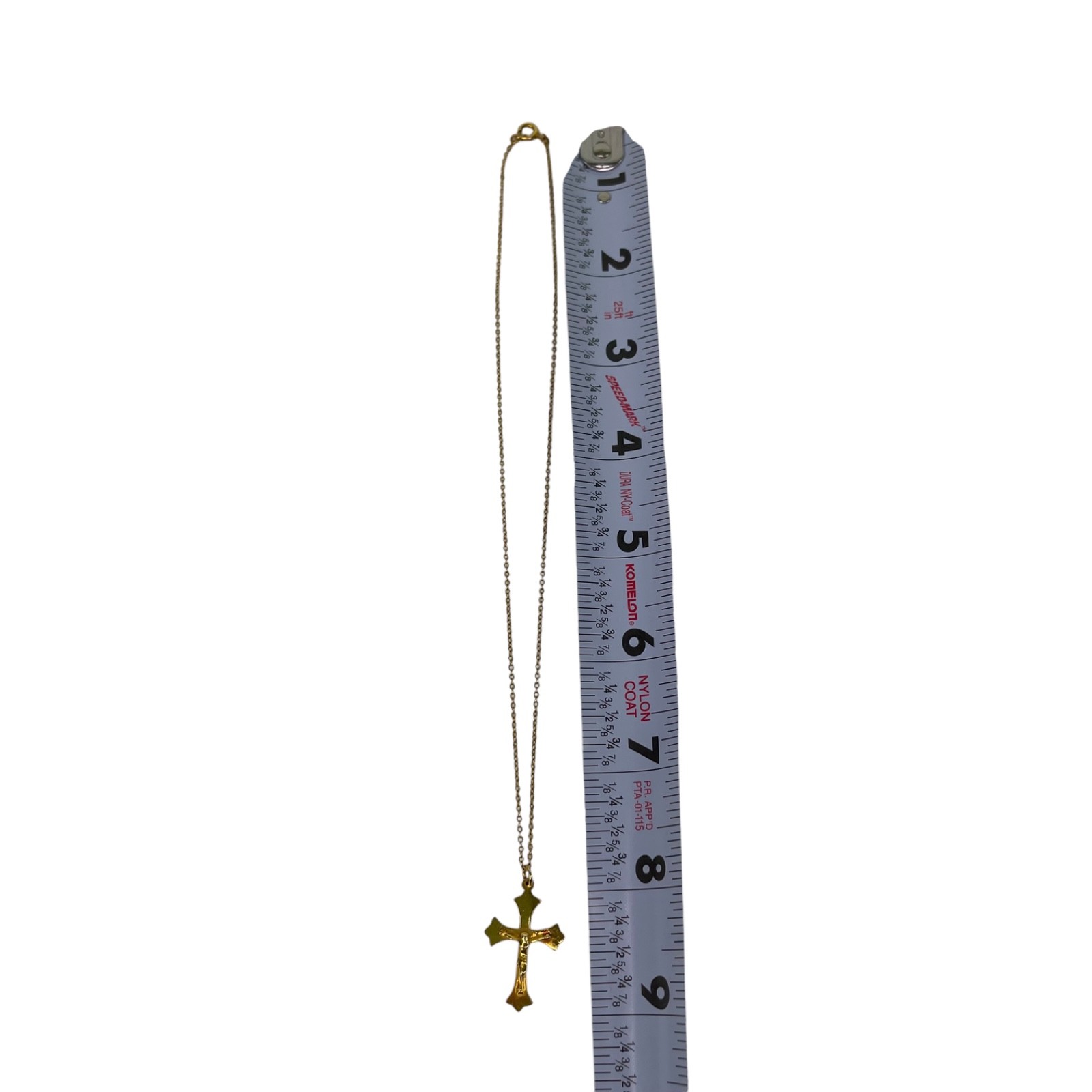 9ct 375 Yellow Gold Cross Pendant AJH Birmingham Vintage – Chain info unknown