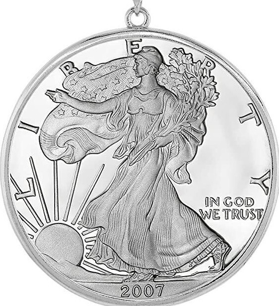 Sterling Silver Silver Eagle Bezel 41 mm Coins Prong Back 1 oz Coin Round Edge