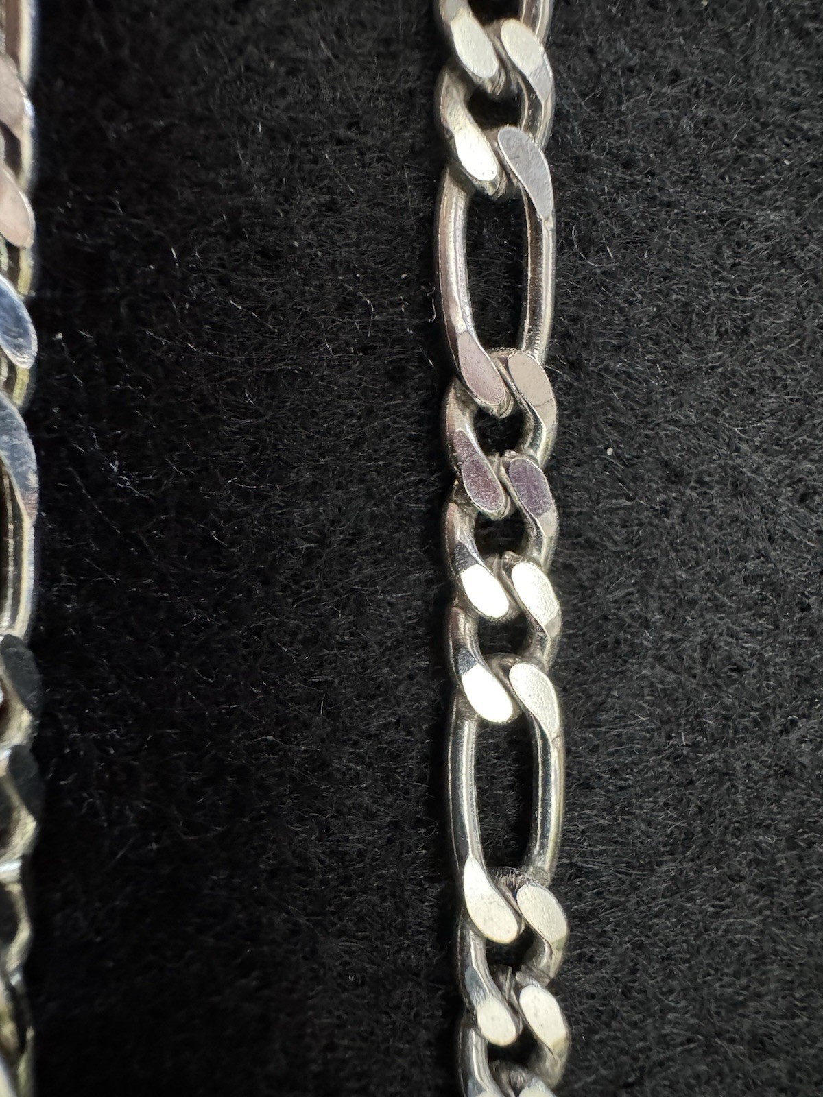 Sterling Silver 925 Figaro Chain Necklace 20 in with Lobster Closure
