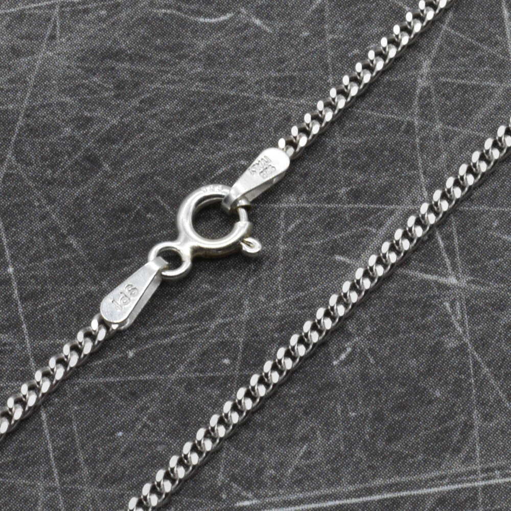 925 Sterling Silver 1.7mm Curb Cuban Chain Necklace Italy All Sizes Mens Womens