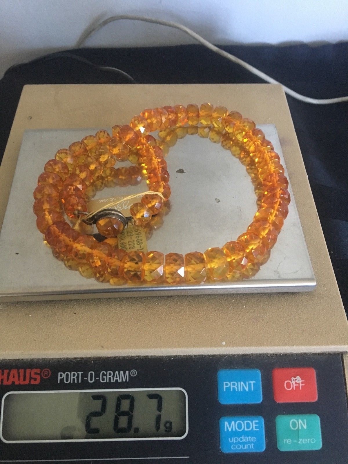 AMBER NECKLACE – 1/4″ diameter oblong, 16 1/2″ length from Amber by Graciano
