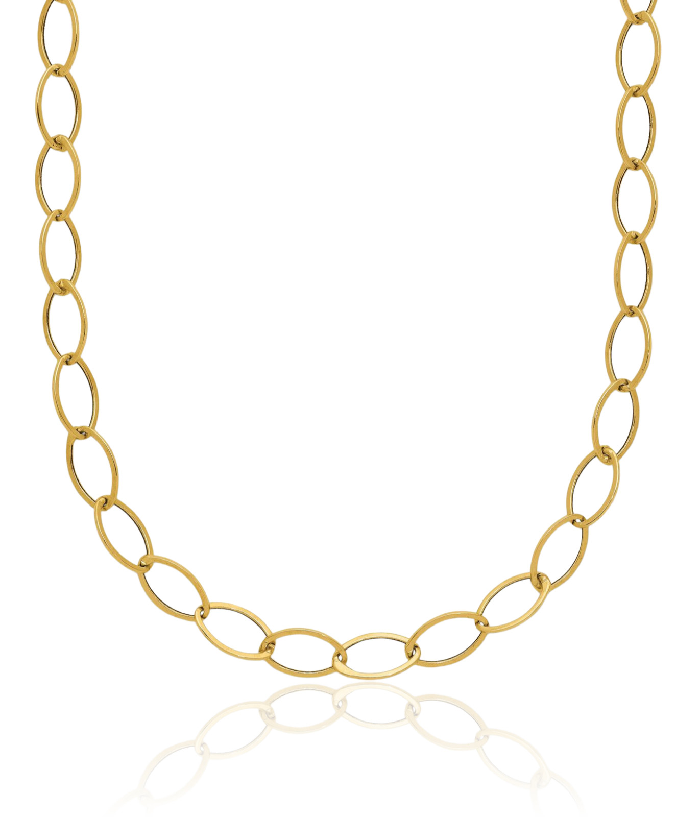 14K Yellow Gold 4mm Rolo Link Cable Chain Necklace 18 inch Lightweight, Polished