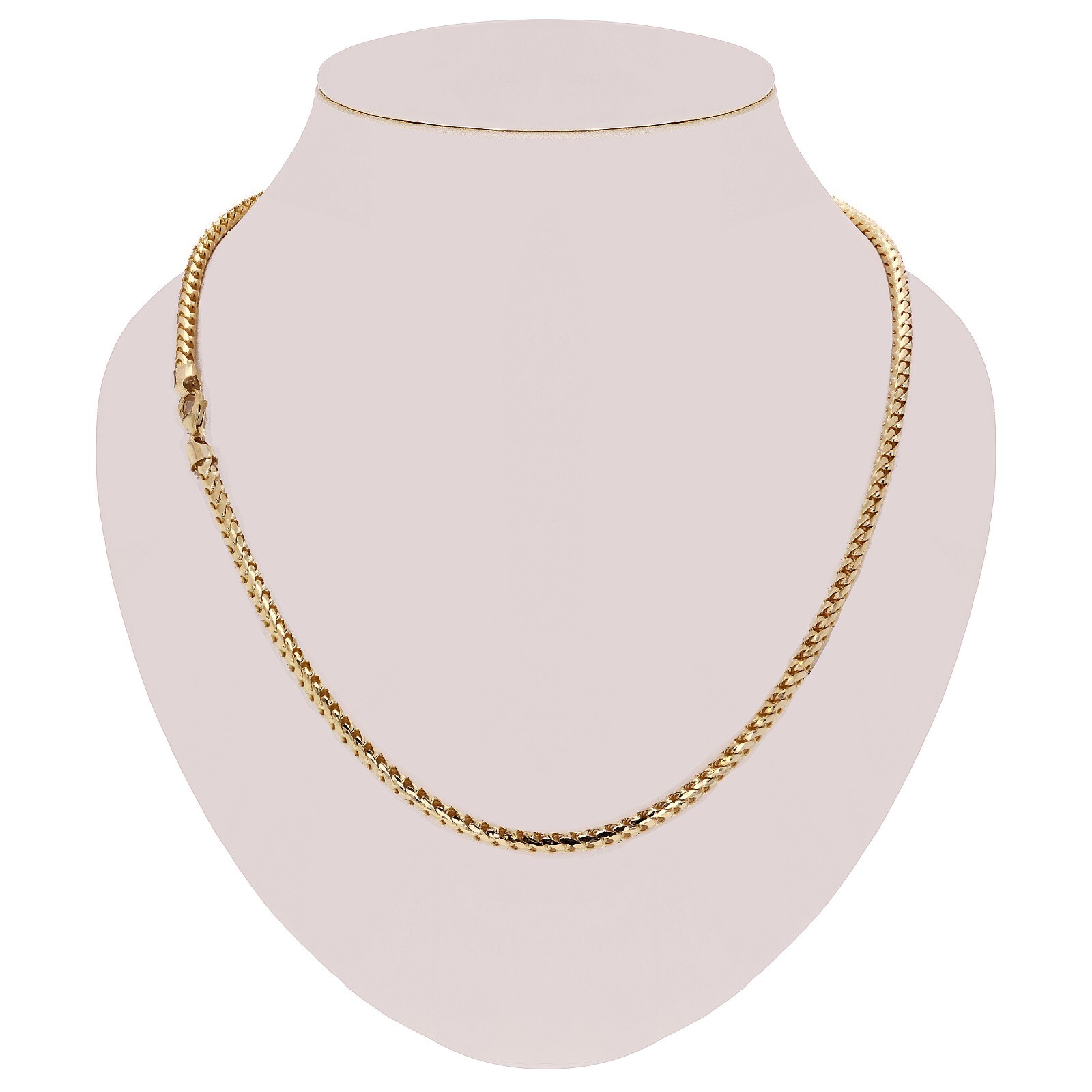 Italian 14k Yellow Gold Solid Diamond Cut Franco Chain Necklace 22″ 4mm 46 grams