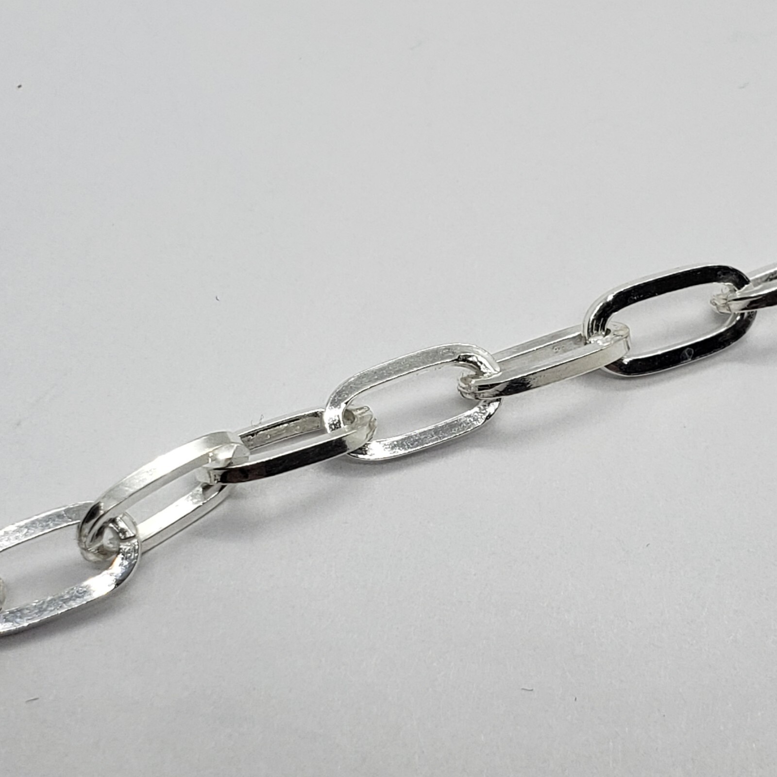 925 Sterling Silver Paperclip Chain Necklace Bracelet 5.5 mm Sizes 7-30 inch