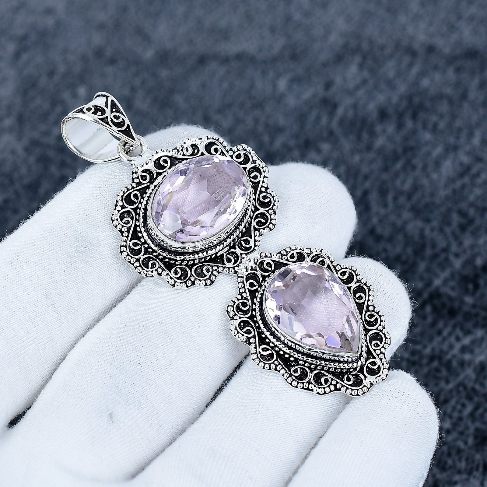 Pink Kunzite Gemstone Handmade Pendant * 925 Sterling Silver Pendant Gifts