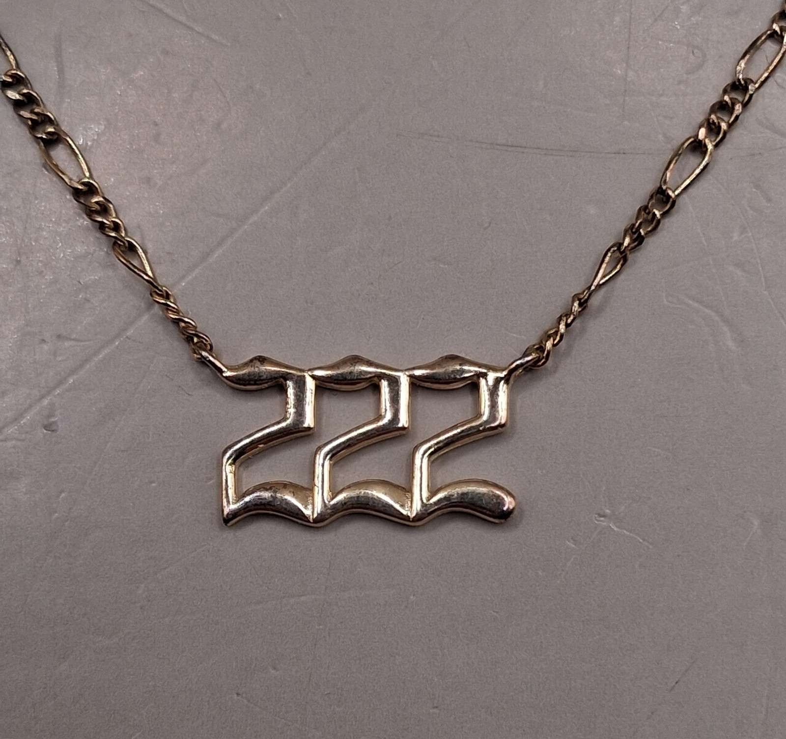 Sterling Silver 222 Angel Number Y Drop Pendant Chain Link Necklace