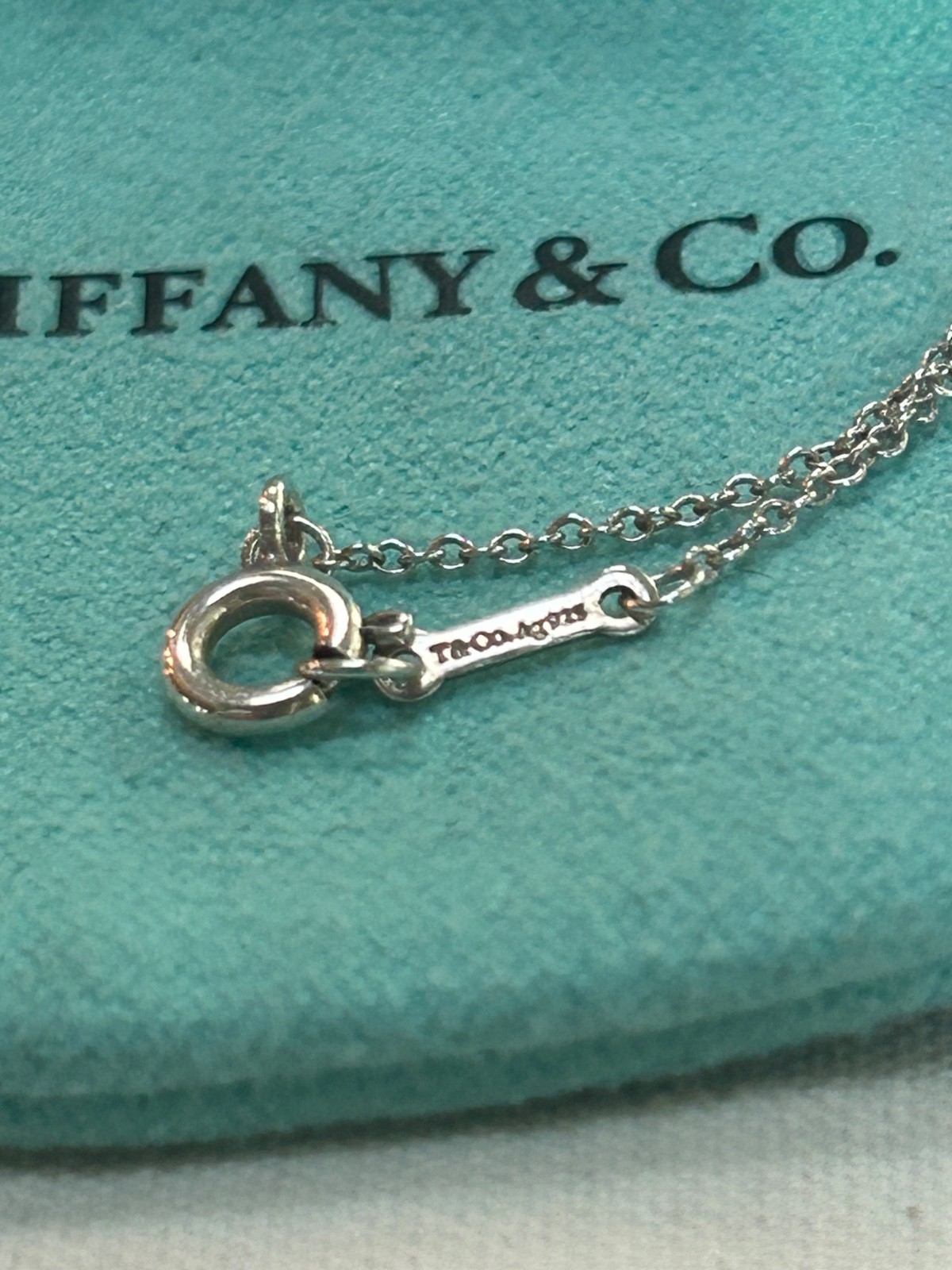 Tiffany & Co Silver Paloma Picasso Olive Leaf Pendant Necklace in Pouch Lovely
