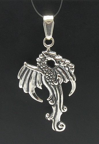 Handmade Sterling Silver Pendant Dragon Solid Hallmarked 925 Nickel Free