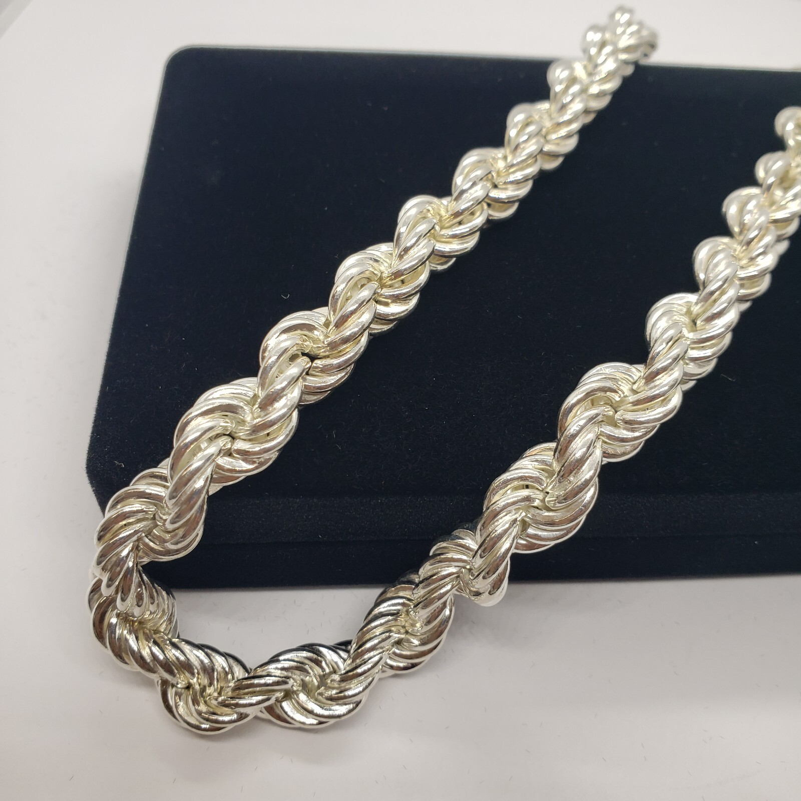 Sterling Silver Very Thick Hollow Rope Chain Bracelet Necklace Italy 10mm 12mm