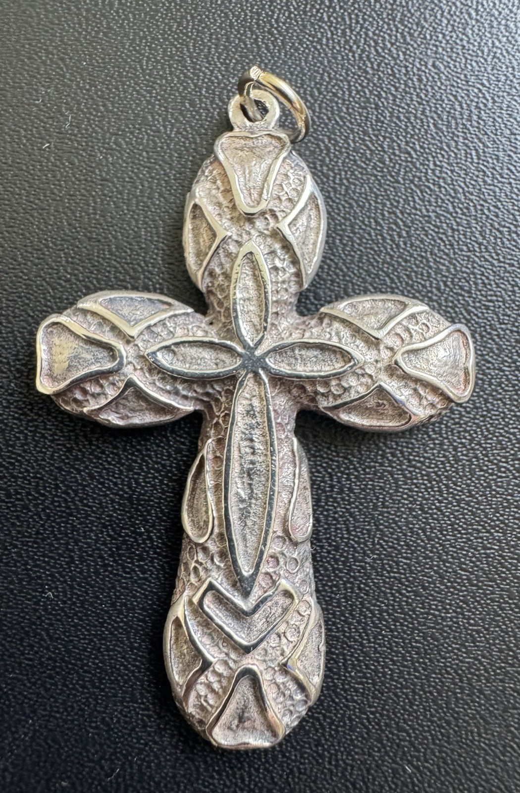 950 Platinum Large Cross Pendant 6.85g Religious Estate Jewelry 2.25” Tested