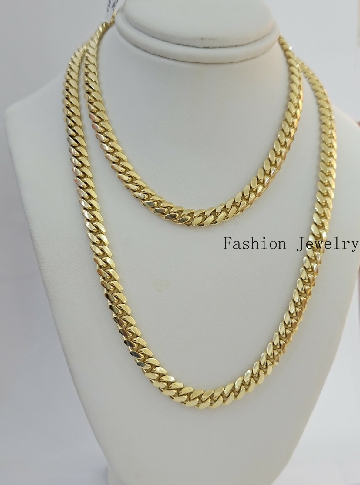 Solid 10k Gold Miami Cuban Link Chain Necklace 6mm 20″/22″ Men 10kt Yellow Gold
